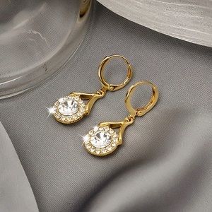 Any 2/$20! Gold Crystal Drop Huggie Hoop Earrings